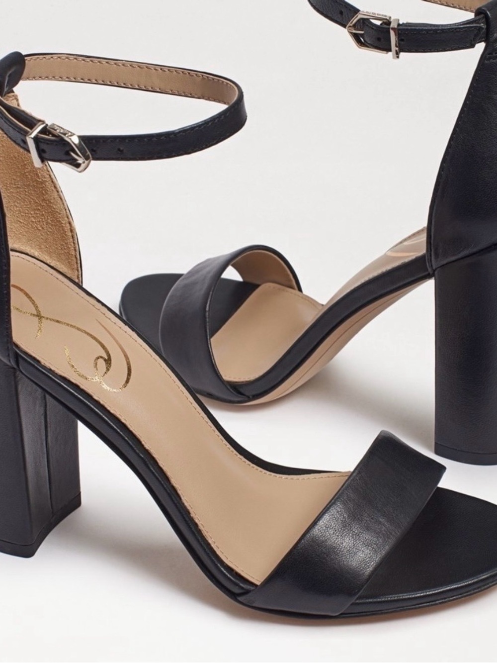 Sam Edelman Yaro Block Heel in Black Leather NWOB